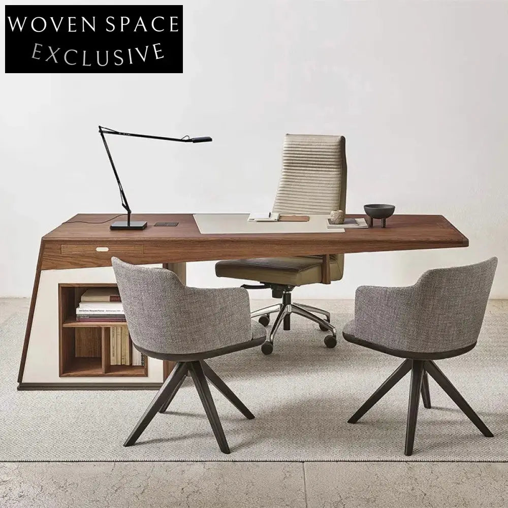 Italian Light Luxury Modern Executive Wooden Desk Table for Home Office