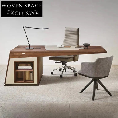 Italian Light Luxury Modern Executive Wooden Desk Table for Home Office