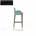 Italian Light Luxury Solid Wood Velvet Upholstered Backrest Modern Bar Stool