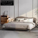 Italian Light Luxury Upholstered Fabric Bed with Carbon Metal Legs