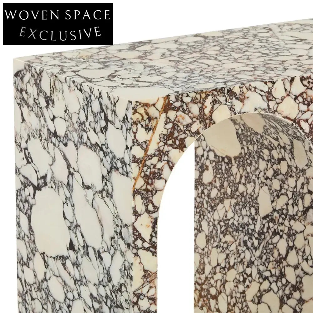 Italian Luxury Arch Travertine Marble Console Table for Elegant Home Entryway