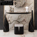 Italian Luxury Black Marble Texture Accent Console Table