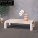 Italian Luxury Calacatta Viola Marble & Travertine Stone Living Room Coffee Table