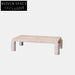 Italian Luxury Calacatta Viola Marble & Travertine Stone Living Room Coffee Table