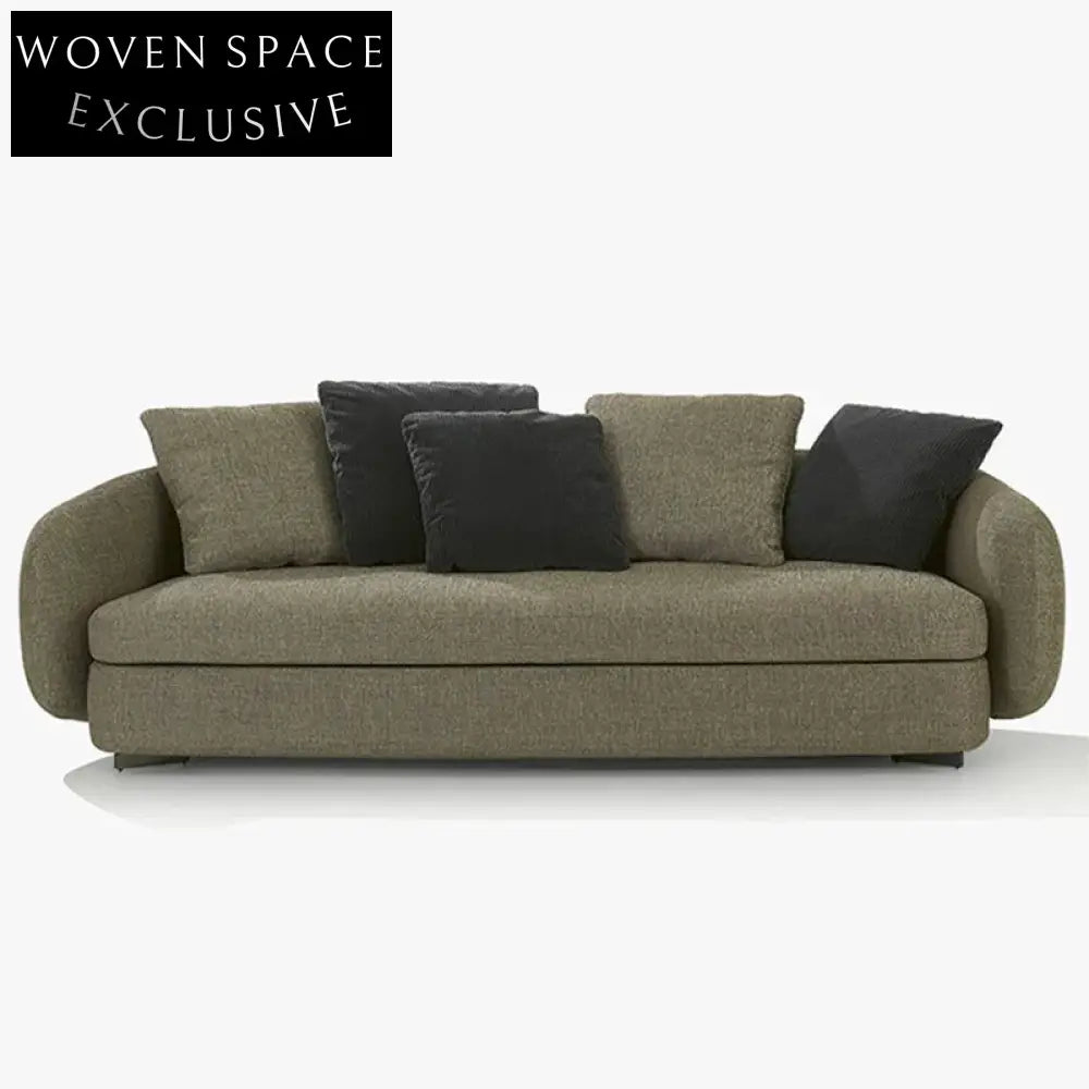 Italian Luxury Curved Corner Fabric Upholstered Recliner Sectional Sofa
