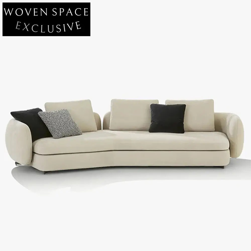 Italian Luxury Curved Corner Fabric Upholstered Recliner Sectional Sofa