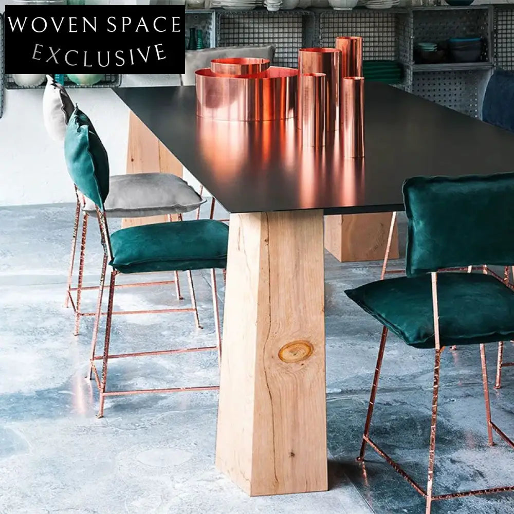 Italian Luxury Designer Fabric Dining Chair, Metal Frame, Minimalist Armless Seat