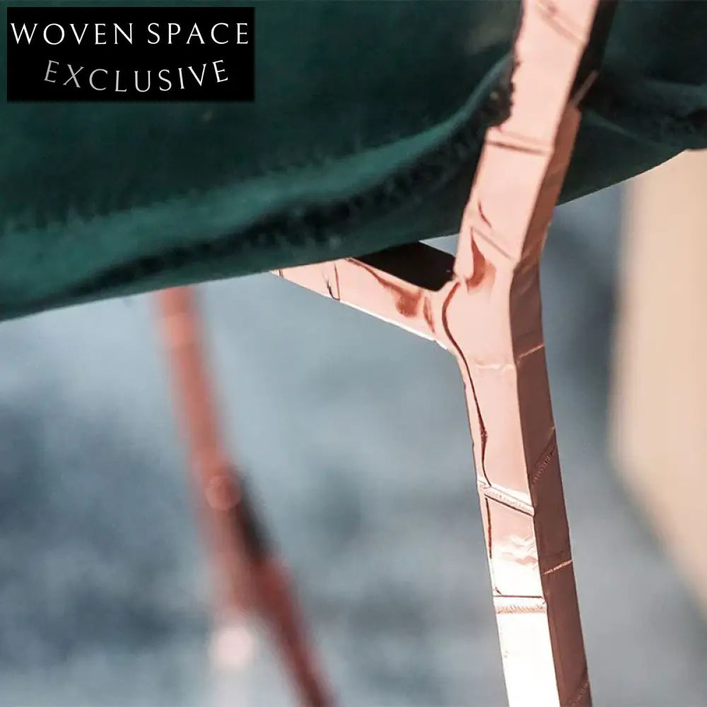 Italian Luxury Designer Fabric Dining Chair, Metal Frame, Minimalist Armless Seat