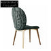 Italian Luxury Fabric Dining Chair with Brushed Stainless Steel Legs & Soft Seat Cushion