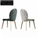 Italian Luxury Fabric Dining Chair with Brushed Stainless Steel Legs & Soft Seat Cushion