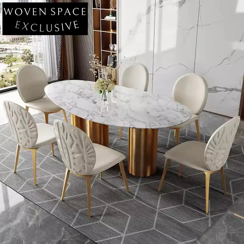 Italian Luxury Fabric Dining Chair with Brushed Stainless Steel Legs & Soft Seat Cushion