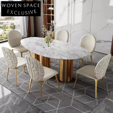 Italian Luxury Fabric Dining Chair with Brushed Stainless Steel Legs & Soft Seat Cushion