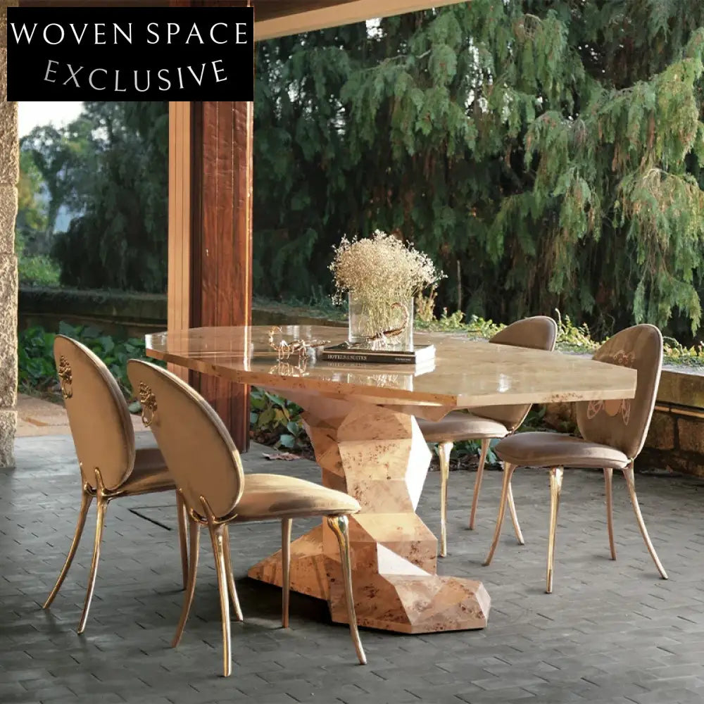 Italian Luxury Fabric Dining Chair with Metal Legs, Sponge Seat, Leisure Chair