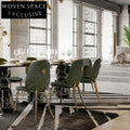 Italian Luxury Fabric Dining Chair with Metal Legs, Sponge Seat, Leisure Chair
