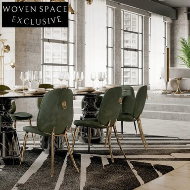 Italian Luxury Fabric Dining Chair with Metal Legs, Sponge Seat, Leisure Chair