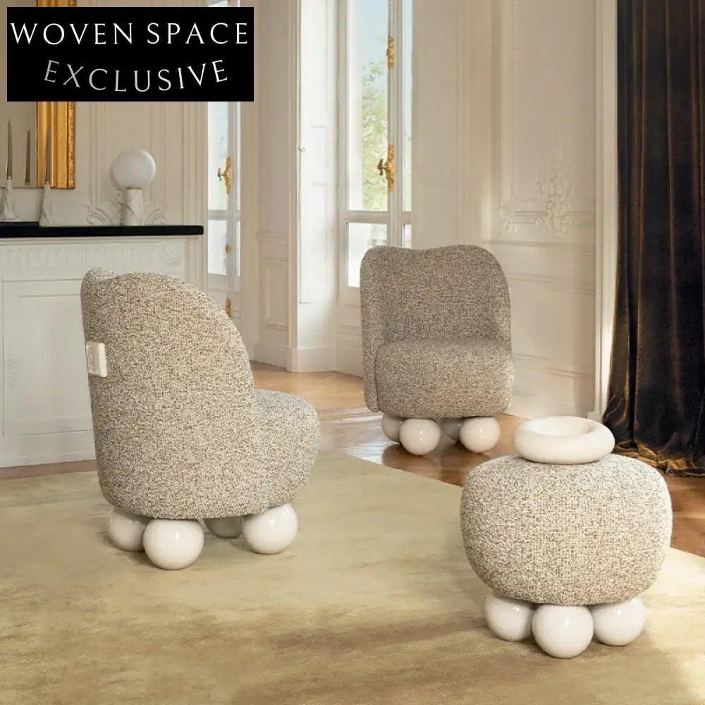 Italian Luxury Fabric Double Sofa Chair, Solid Wood Frame, Modern Living Room Design