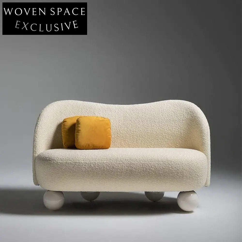 Italian Luxury Fabric Double Sofa Chair, Solid Wood Frame, Modern Living Room Design
