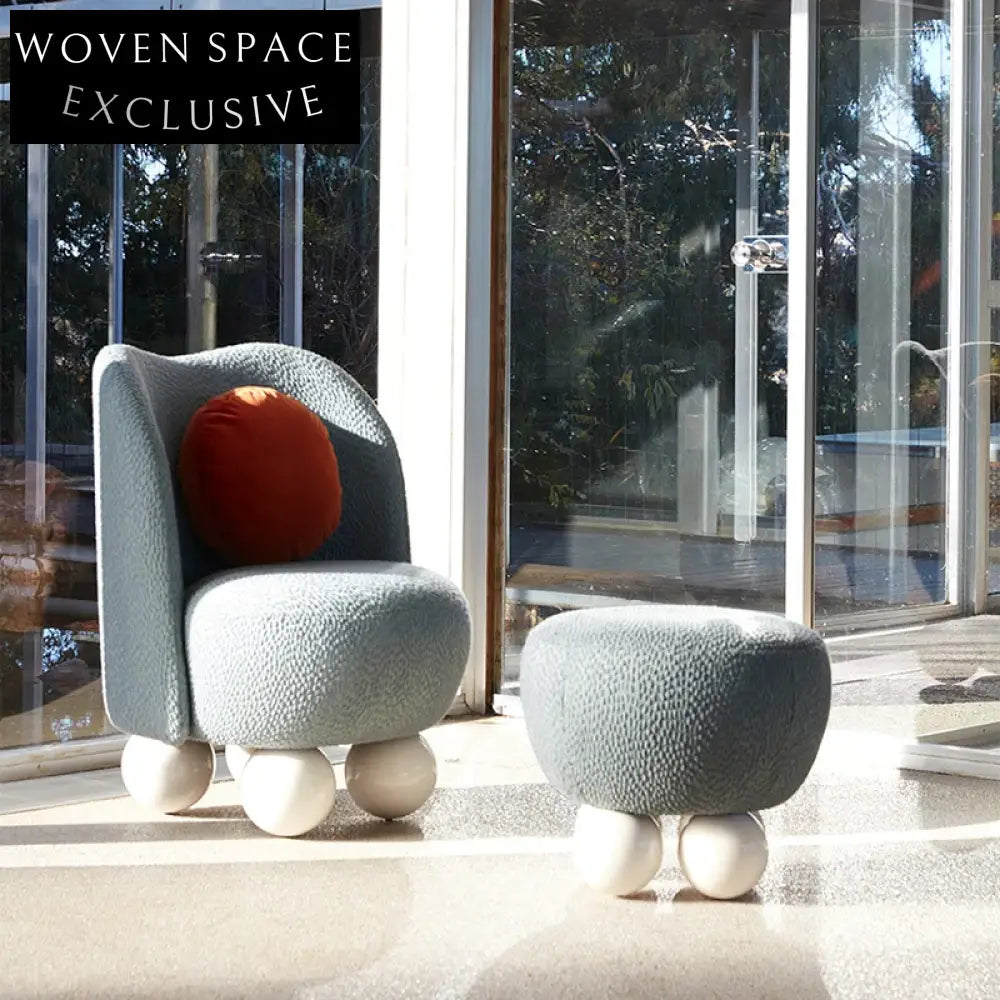 Italian Luxury Fabric Double Sofa Chair, Solid Wood Frame, Modern Living Room Design