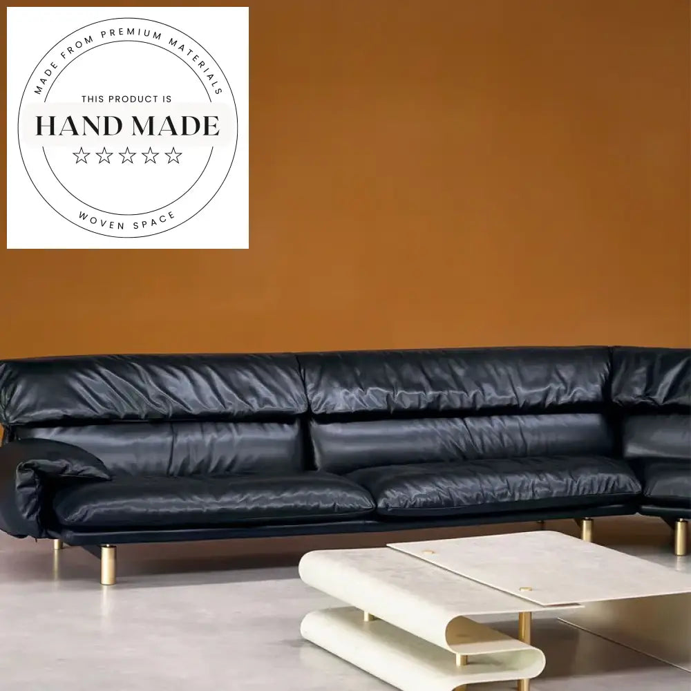 Italian Luxury Frosted Fabric Curved Sectional Down Filled Villa Sofa