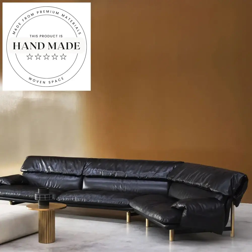 Italian Luxury Frosted Fabric Curved Sectional Down Filled Villa Sofa