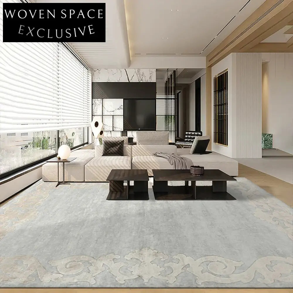 Italian Luxury Geometric Hand-Tufted Tencel Carpet for Modern Living Room Bedroom
