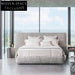 Italian Luxury King Size Solid Wood Linen Fabric Modern Bed