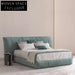 Italian Luxury King Size Solid Wood Linen Fabric Modern Bed