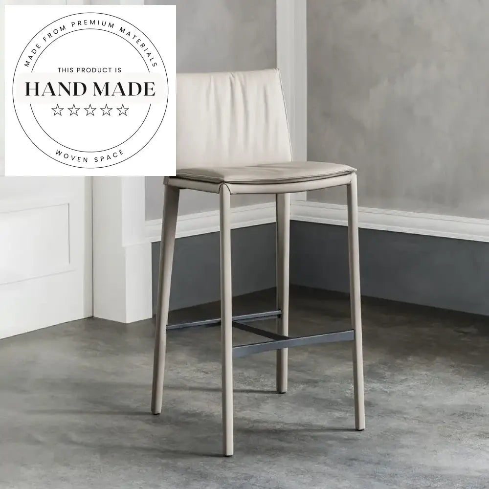 Italian Luxury Leather Modern Nordic Designer High Kitchen Cafe Bar Stool