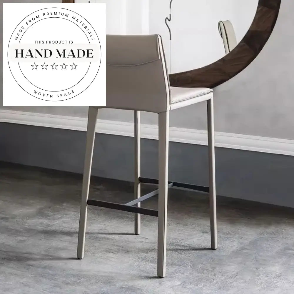 Italian Luxury Leather Modern Nordic Designer High Kitchen Cafe Bar Stool