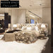 Italian Luxury Leopard Print Velvet Upholstered Queen King Size Bed