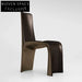 Italian Luxury Modern High Back Metal Leg Leather Upholstered Dining Chair