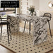 Italian Luxury Natural Marble Round High Bar Dining Table for Kitchen
