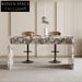Italian Luxury Natural Marble Round High Bar Dining Table for Kitchen