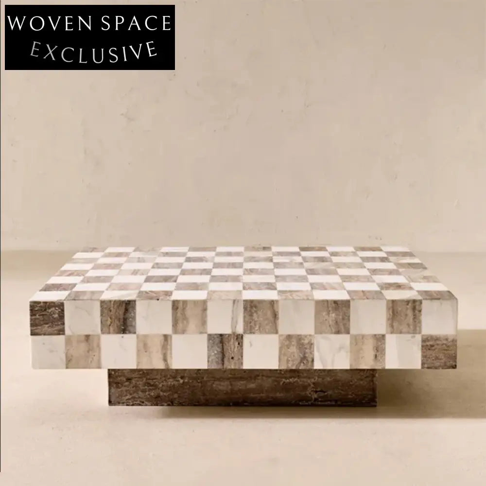 Italian Luxury Natural Marble Square Coffee Table for Modern Living Rooms