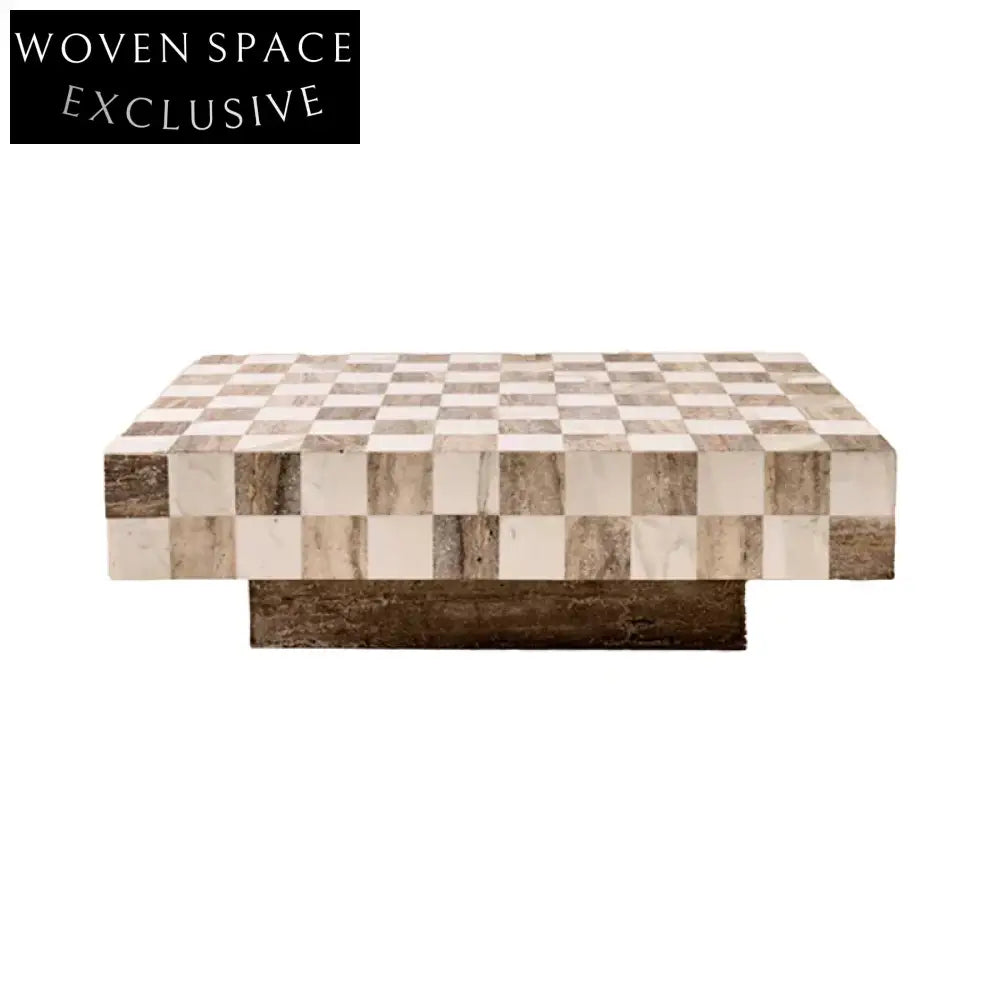 Italian Luxury Natural Marble Square Coffee Table for Modern Living Rooms
