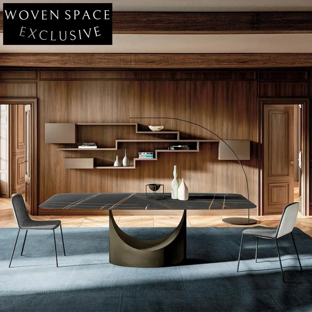 Italian Luxury Rectangle Sintered Stone Top Modern Durable Dining Table