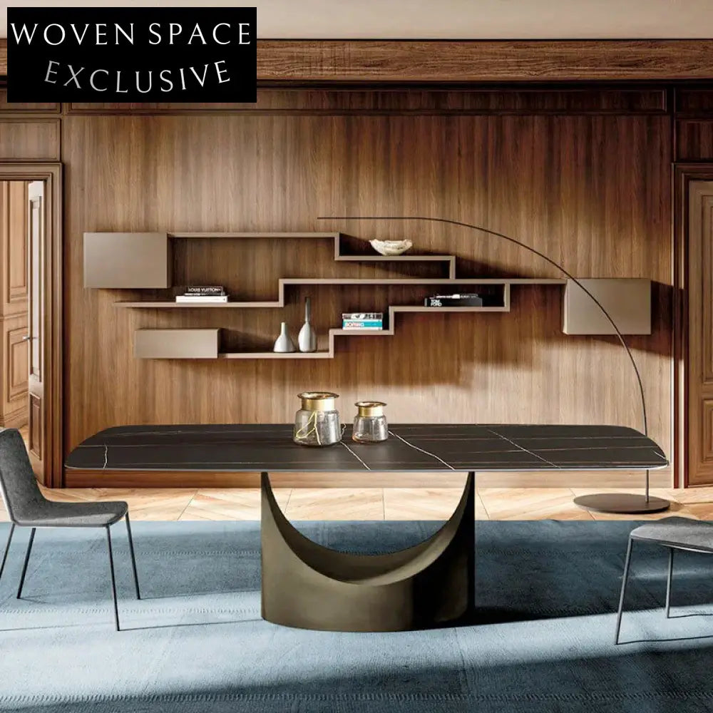 Italian Luxury Rectangle Sintered Stone Top Modern Durable Dining Table