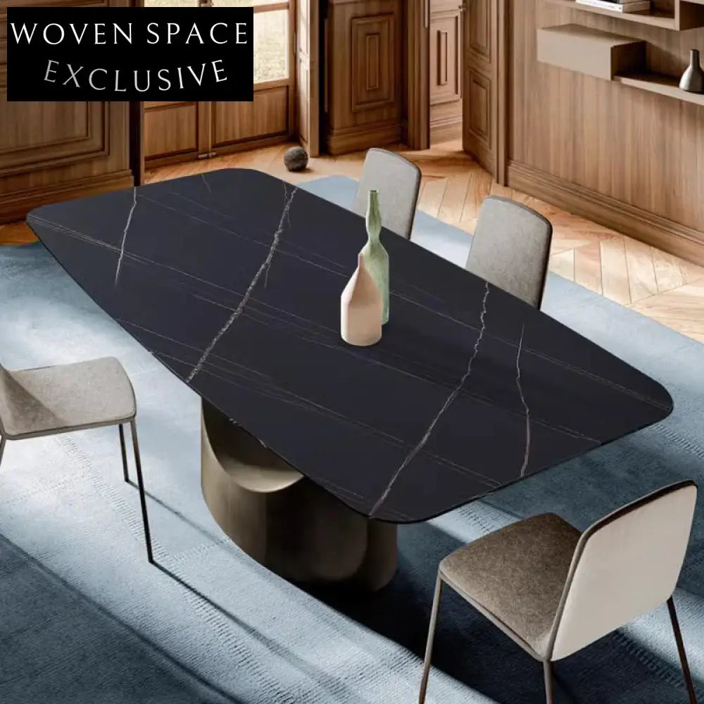 Italian Luxury Rectangle Sintered Stone Top Modern Durable Dining Table