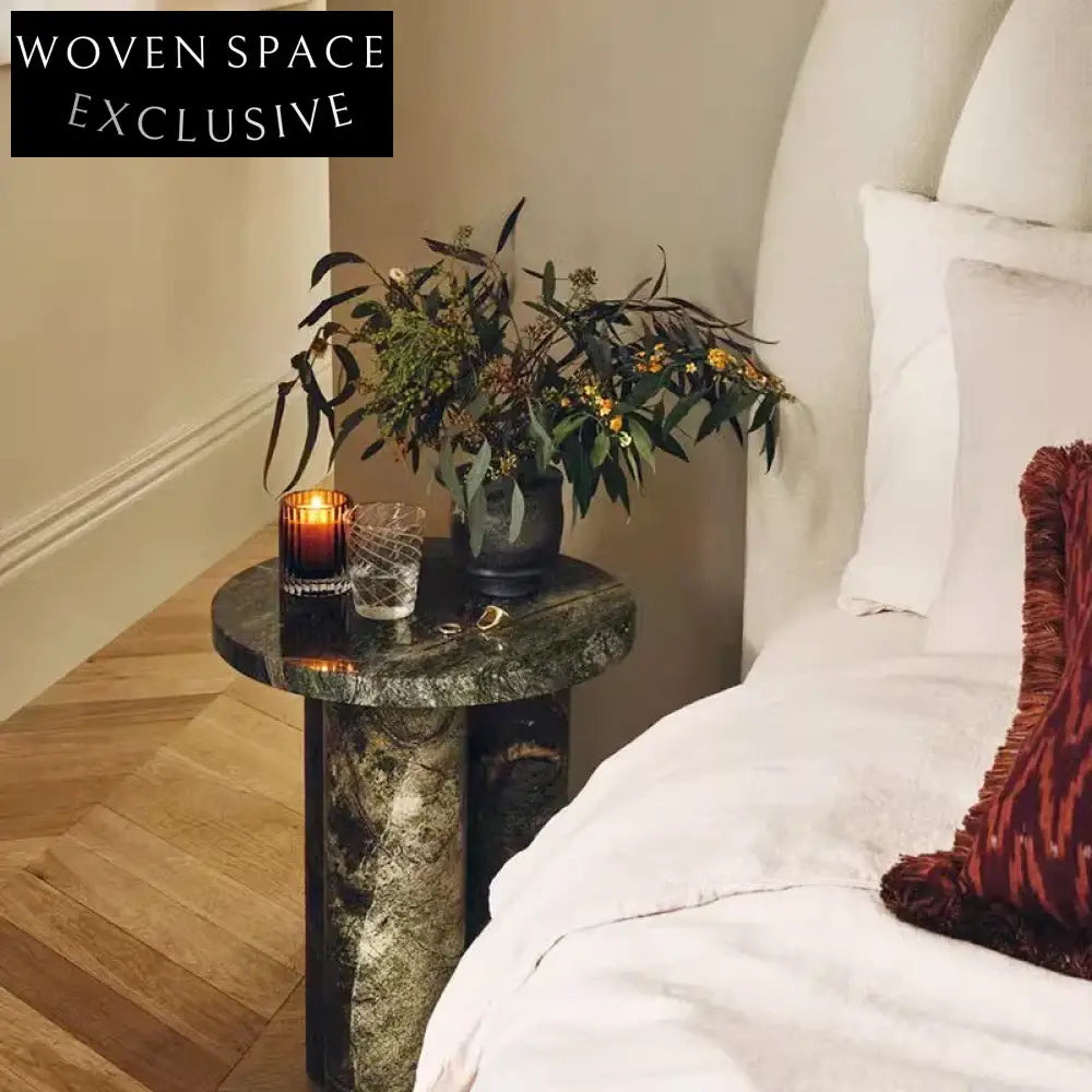 Italian Luxury Round Marble Coffee Side Table for Living Room, Hotel, Villa