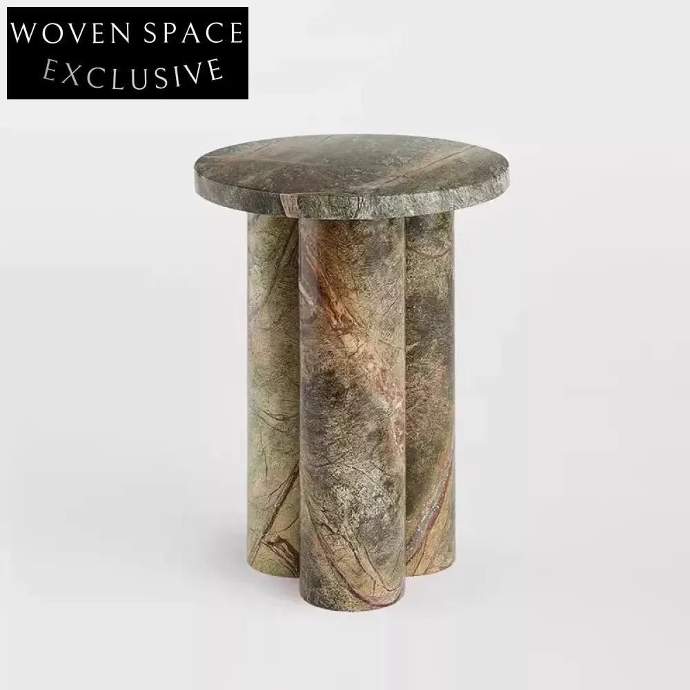 Italian Luxury Round Marble Coffee Side Table for Living Room, Hotel, Villa