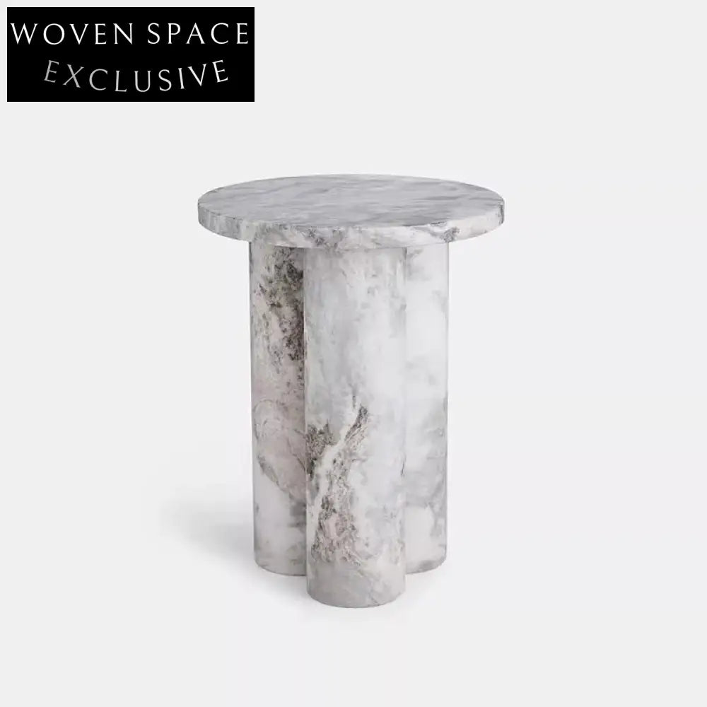 Italian Luxury Round Marble Coffee Side Table for Living Room, Hotel, Villa