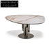 Italian Luxury Round Marble Top Dining Table with Stainless Steel Base