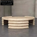 Italian Luxury Round Travertine Stone Coffee Table for Modern Living Rooms
