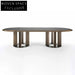 Italian Luxury Slate Top Black Walnut Wood Modern Dining Table