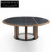 Italian Luxury Slate Top Black Walnut Wood Modern Dining Table