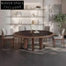 Italian Luxury Slate Top Black Walnut Wood Modern Dining Table