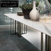 Italian Luxury Slate Top Rectangle Dining Table with Metal Base