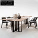 Italian Luxury Slate Top Rectangle Dining Table with Metal Base