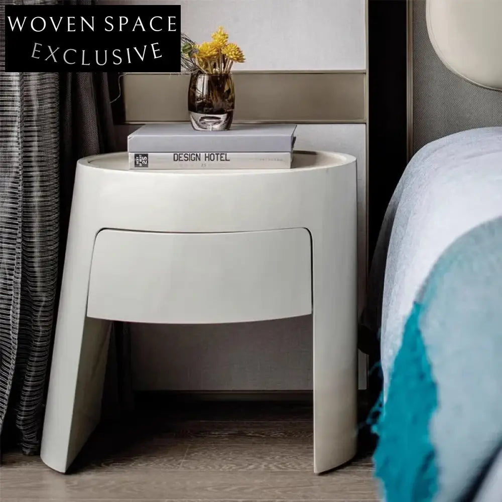 Italian Luxury Solid Wood Modern Special-Shaped Bedroom Bedside Nightstand