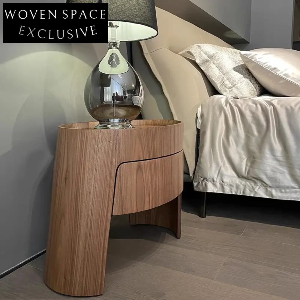 Italian Luxury Solid Wood Modern Special-Shaped Bedroom Bedside Nightstand
